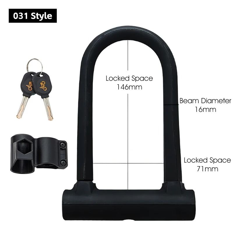 Heavy Duty U Lock with Cable and Bracket