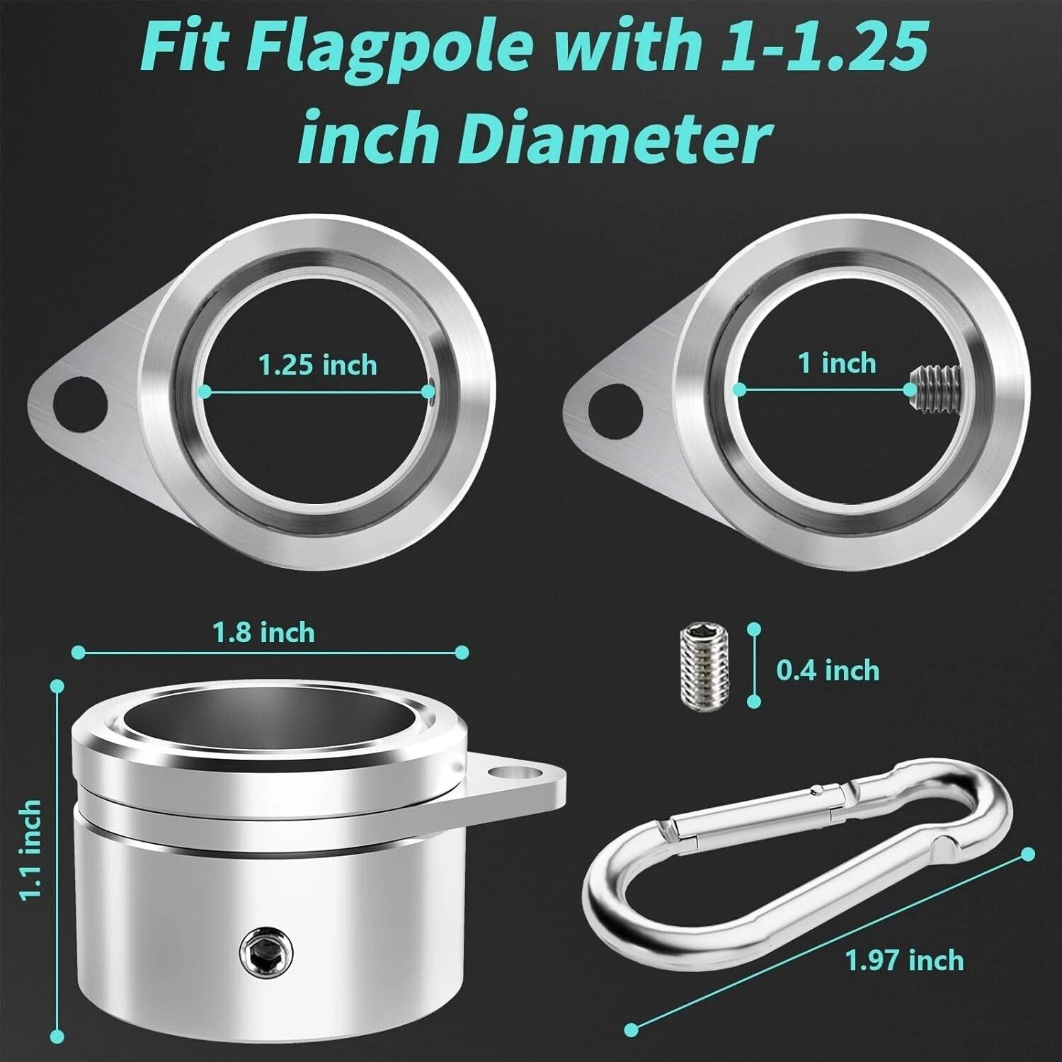 Flag Pole Rings Anti Wrap Spinning Clips for Smooth Flag Display