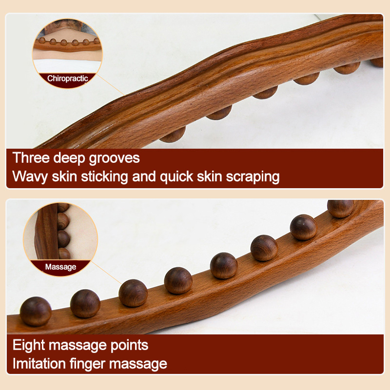 Beech Wood Scraping Stick Universal Back Needle Massage, Tendons Treatment Guasha Relax Therapy Tooll