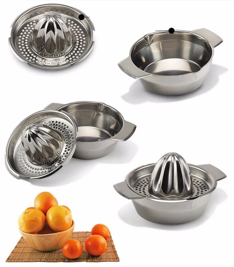 LMETJMA Stainless Steel Lemon Squeezer – Manual Citrus Juicer Reamer Cup