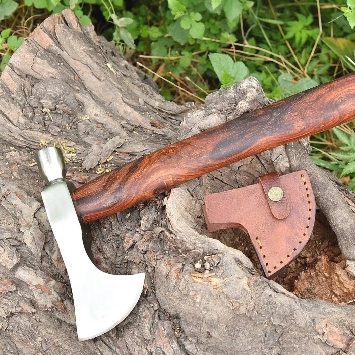 Handmade Steel Tomahawk Axe Integral Ball Hammer Hunting Axe