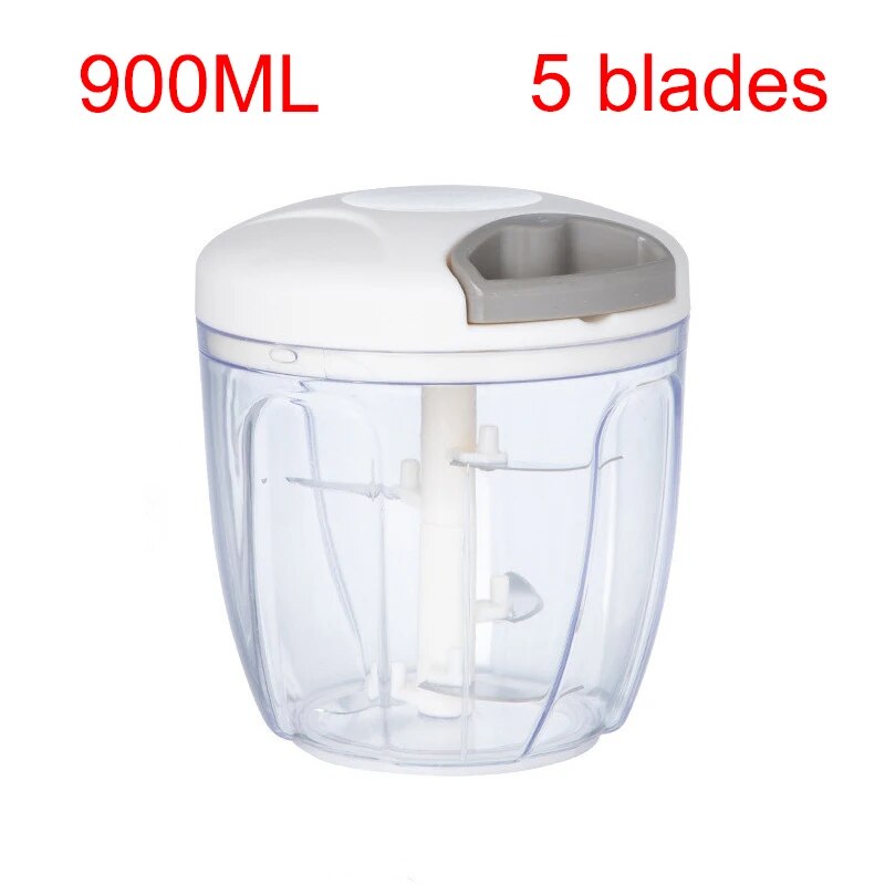 500/900ML Manual Meat Mincer & Garlic Chopper: Rotate Garlic Press Crusher, Vegetable Onion Cutter - Kitchen Cooking Acc