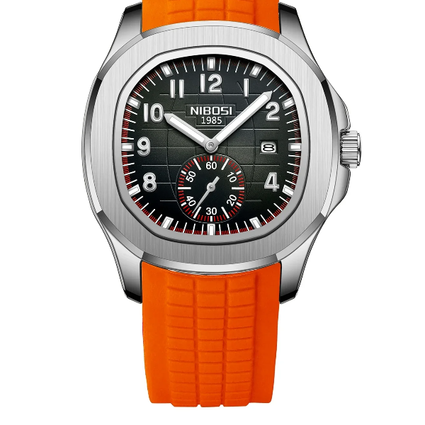 AquaLuxe Mens Waterproof Quartz Watch with Luminous Dial & Auto Date