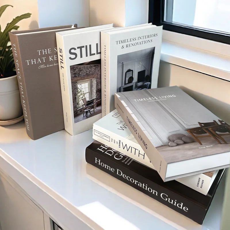 Paris Chic Faux Book Storage Box Decorative Book Box for Coffee Table Decor