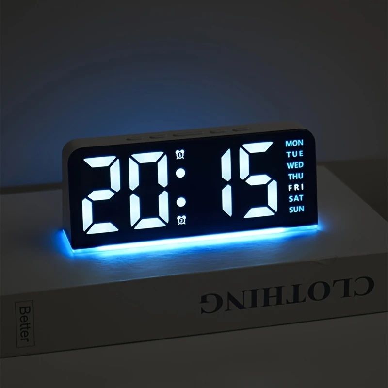 Digital LED Alarm Clock – Modern Desktop Clock with Temperature Display, Snooze & Night Light