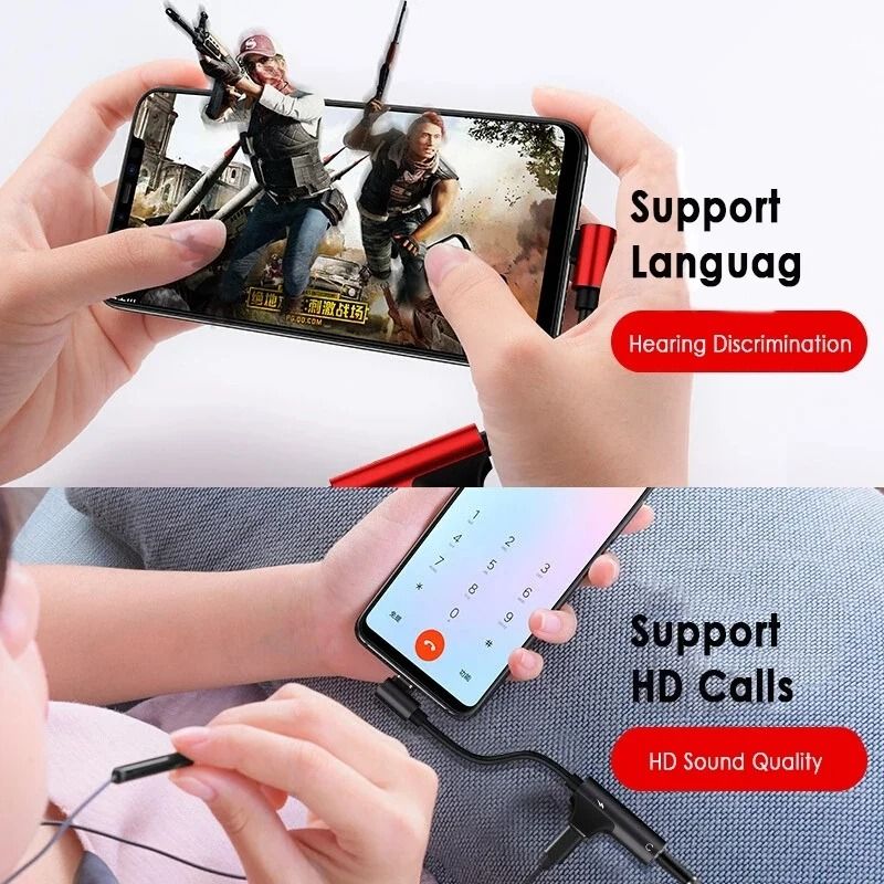 2 in 1 USB C to 3.5mm AUX Adapter Headphone Jack Audio Splitter