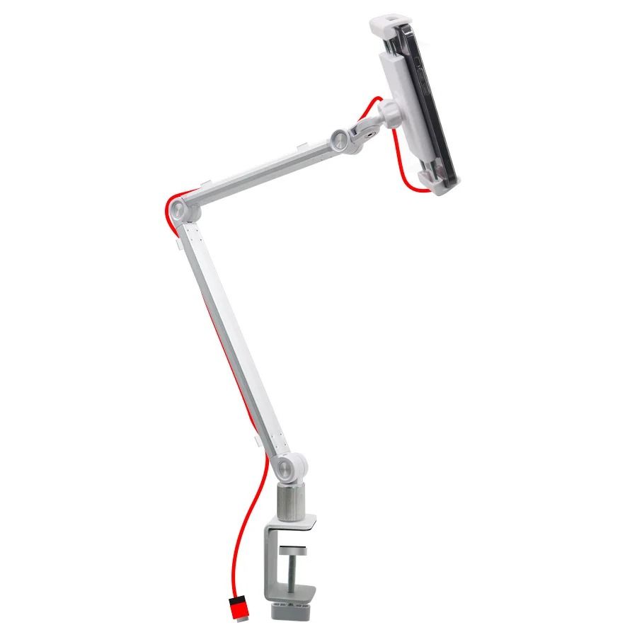 Portable Monitor Stand with Adjustable Aluminum Arm Rotating Tablet Holder for Desk