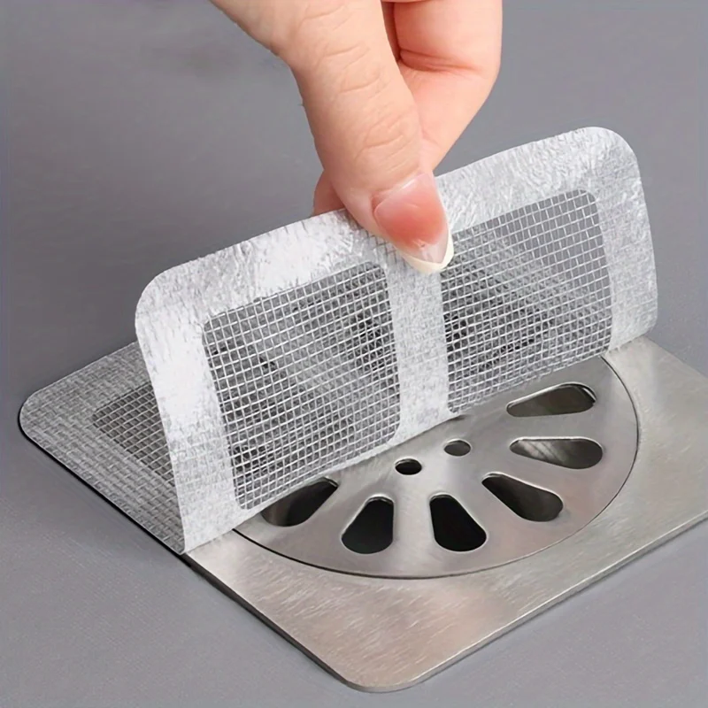 Disposable Shower Drain Hair Catcher Mesh Stickers Pack Hair Trap Filter Covers
