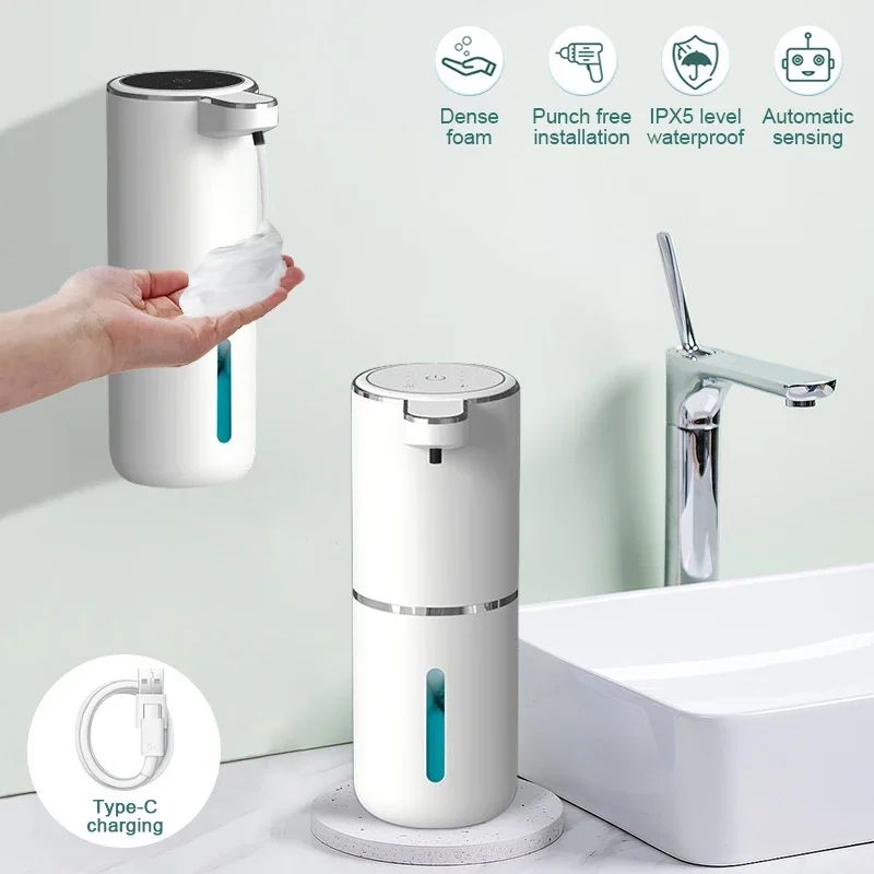 Touchless Automatic Soap Dispenser, USB Charging, Infrared Sensor Foam Soap Dispenser for Kitchen & Bathroom