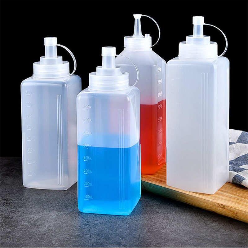 Squeeze Condiment Bottle with Lid Plastic Salad Dressing & Jam Dispenser for Easy Kitchen Storage