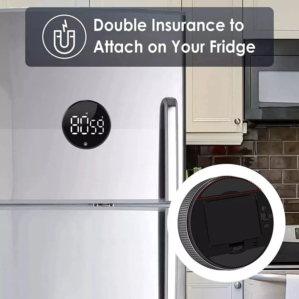 Large LCD Digital Kitchen Timer Loud Alarm, Magnetic Back, Countdown & Up Function