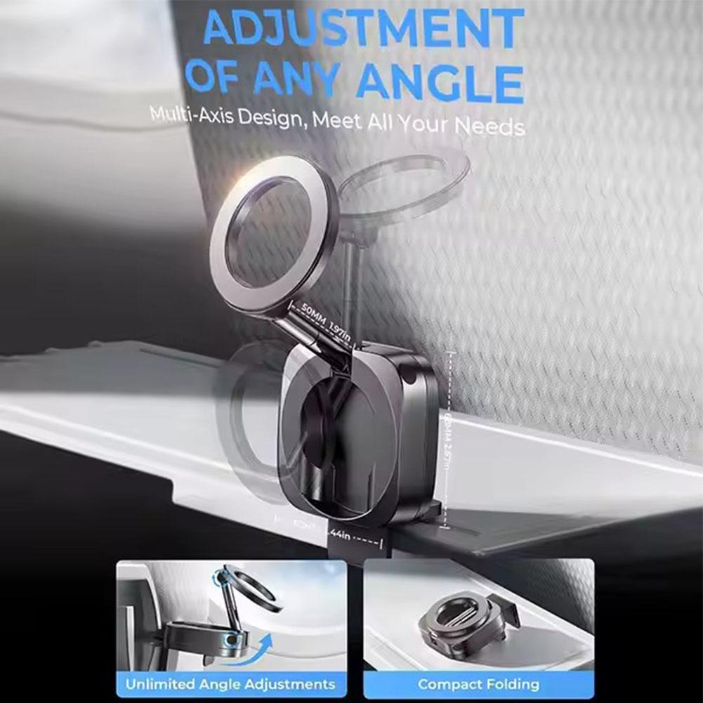 360 Rotatable Magnetic Phone Stand, Foldable Vacuum Suction Holder, Universal Travel Dashboard Desk Mount