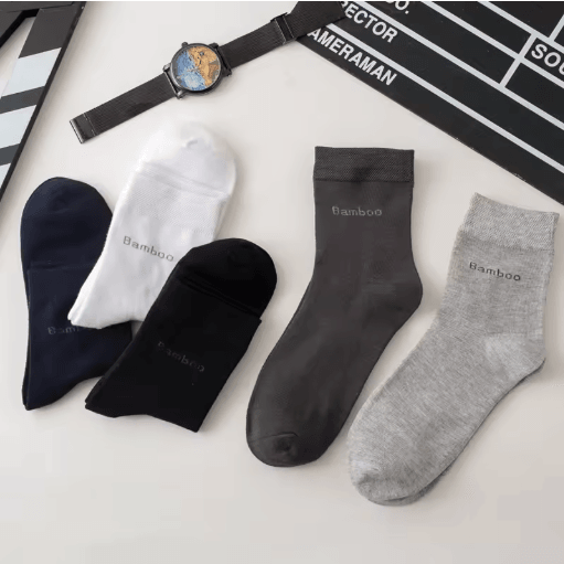 Mens Bamboo Fiber Socks 10 Pair Breathable Antibacterial Casual and Business Set EU 38 46
