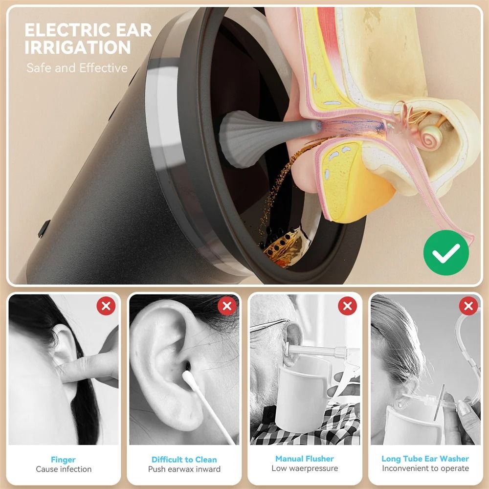 ClearFlow Electric Ear Wax Removal System with Adjustable Water Pressure
