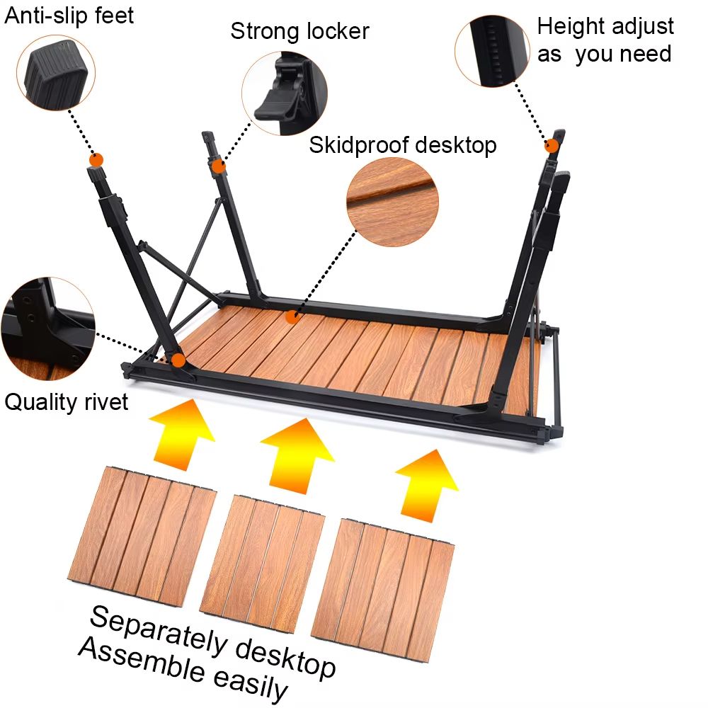 TrailFlex IGT Folding Camp Table with Removable Gas Stove Slot
