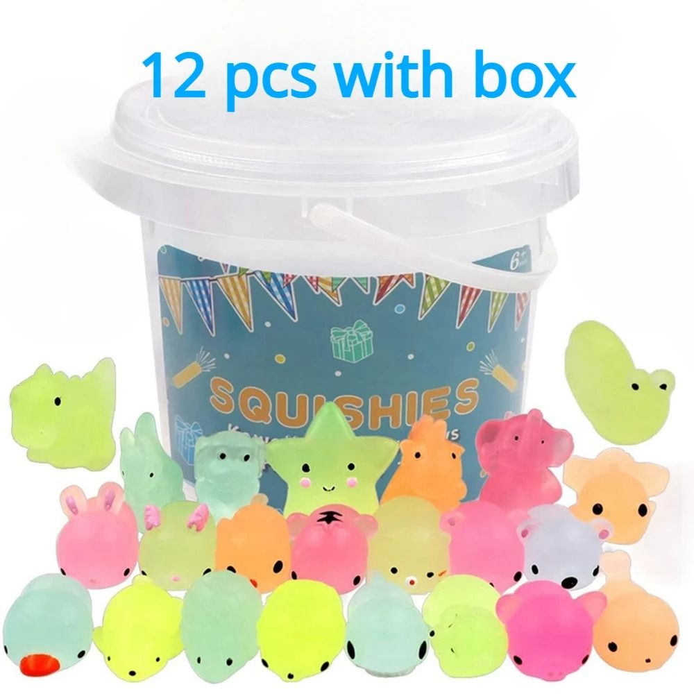 Glow in the Dark Animal Squishy Stress Toys Party Favor Set