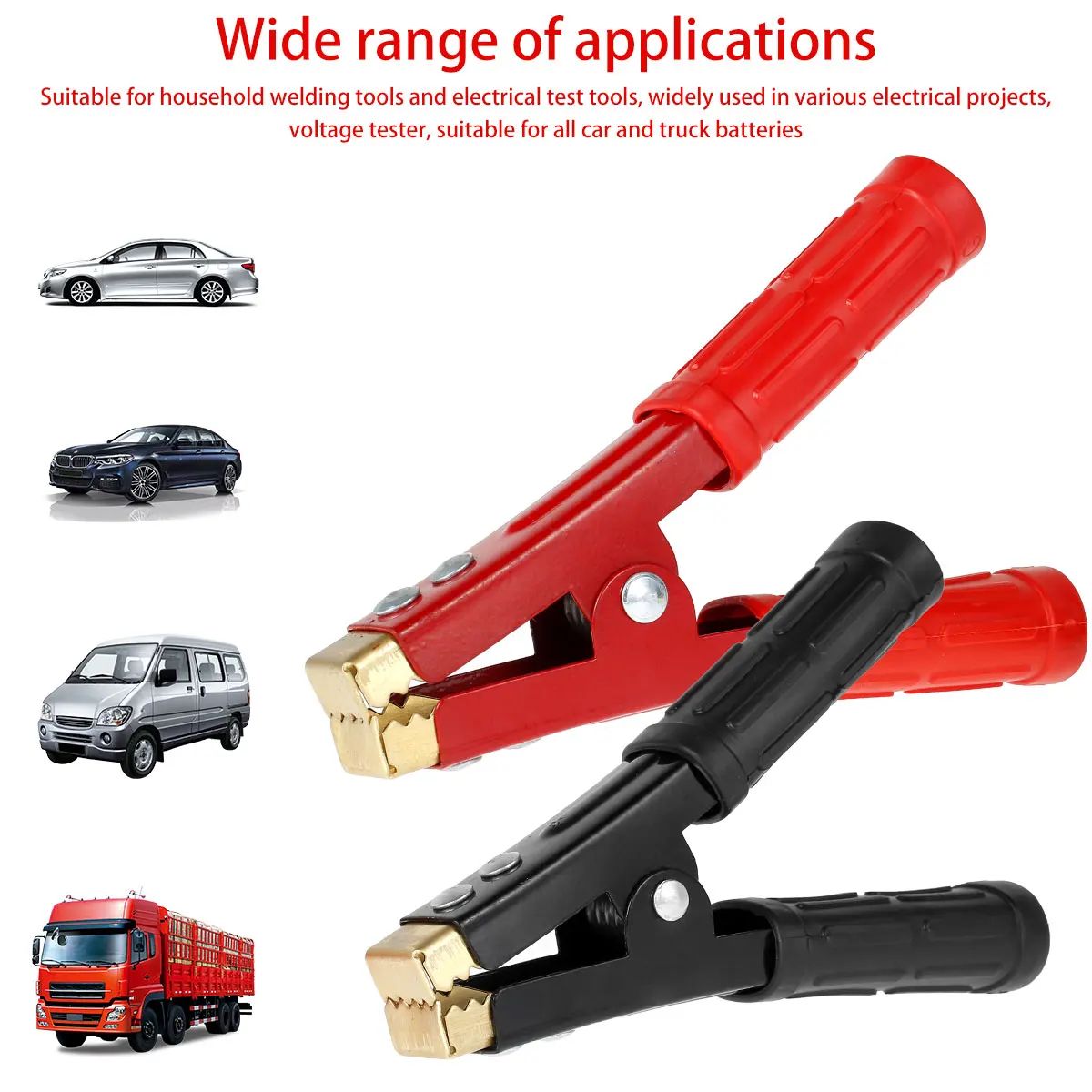 Heavy Duty Battery Alligator Clips Jumper Wire Test Clamp Set for Car and Electrical Use