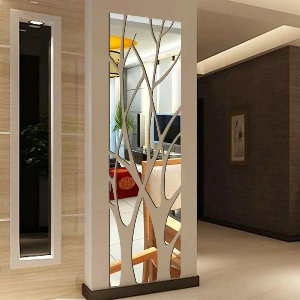 DIY Mirror Art Removable Wall Stickers for Bedroom & Home Decor Acrylic Mural Decal, Modern Stylish Design