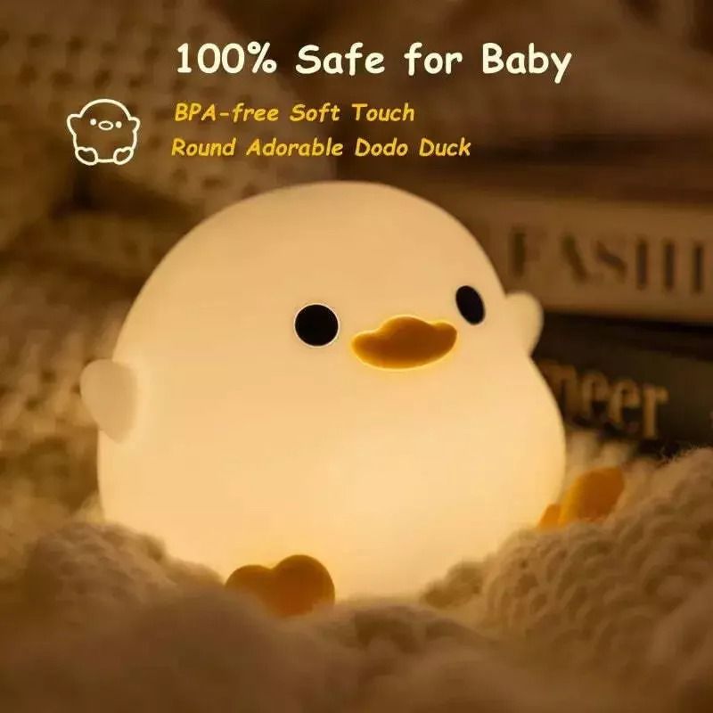 Creative Silicone Duck Night Light USB Charging Bean Shape