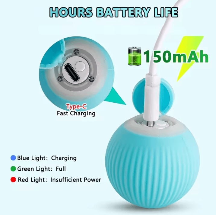 Automatic Interactive Cat Toy – Automatic Rolling Cat Ball Smart Electronic Cat Game Toy for Indoor Play