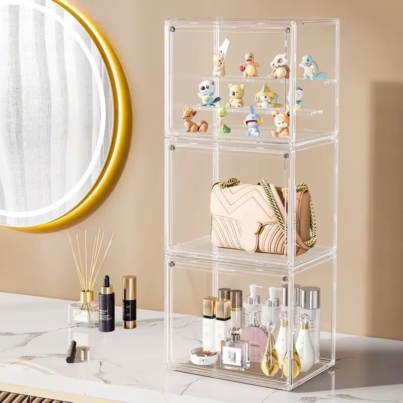 Clear Stackable Display Box – Dustproof Plastic Storage with Interlayers