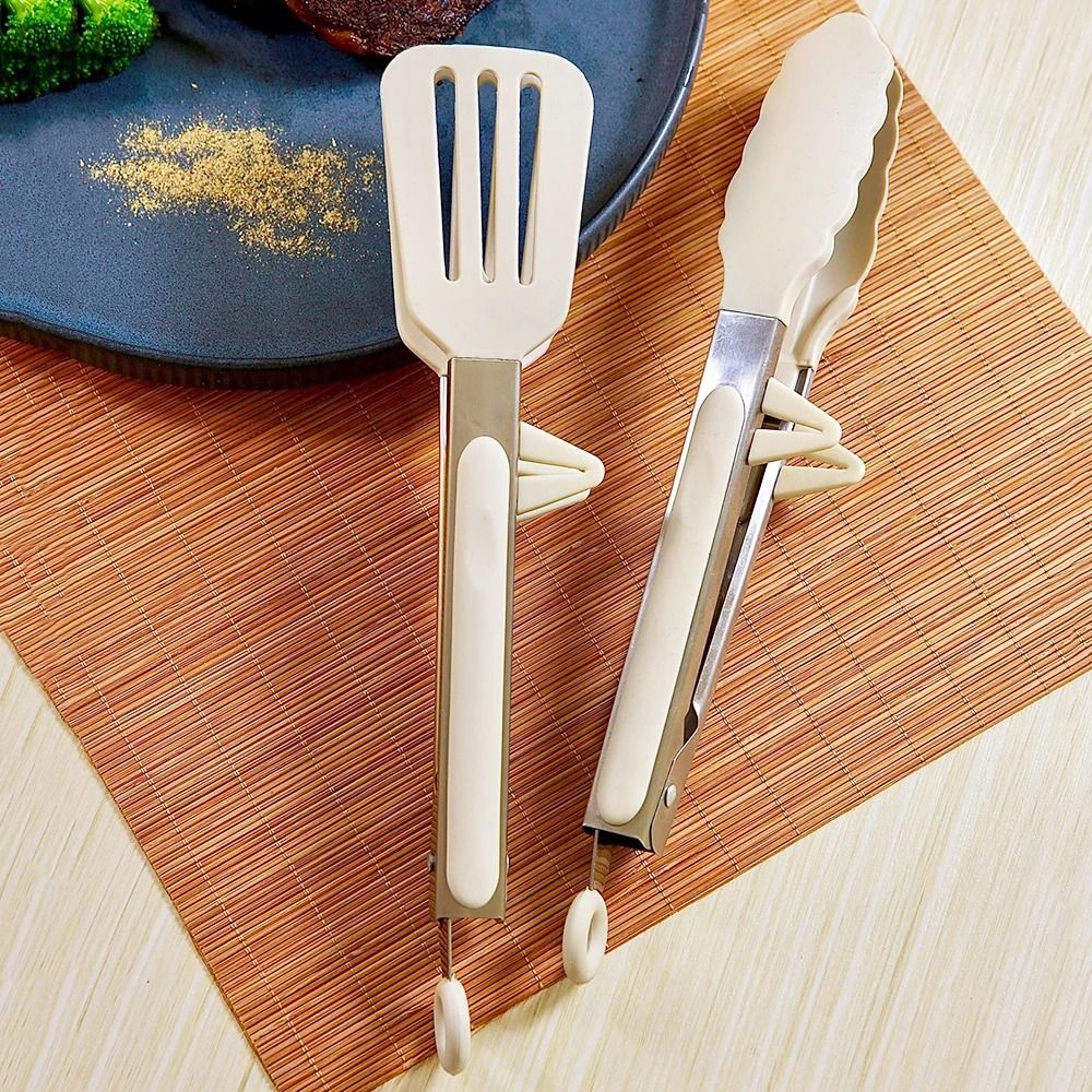Silicone-Tipped Kitchen Tongs – Non-Slip Stainless Steel Cooking Clips