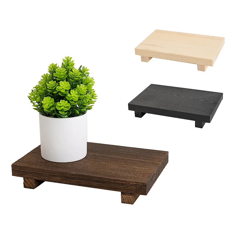 Wooden Tray Pedestal Stand Multi-Functional Storage Holder for Bathroom, Kitchen, and Home Decor