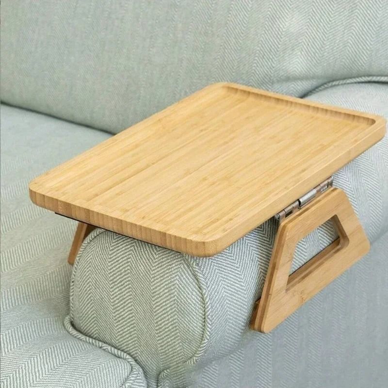Professional Natural Wooden Foldable Sofa Armrest Tray