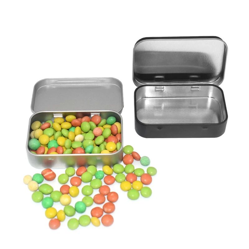 Compact Metal Mini Storage Tin Box Portable Pill and Organizer Case