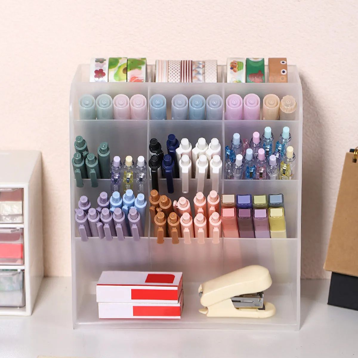 Transparent Large Capacity Multifunction Desktop Pen Holder