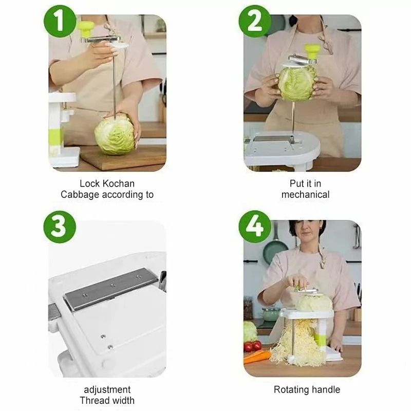 Professional Hand-Cranked Cabbage Shredder & Slicer