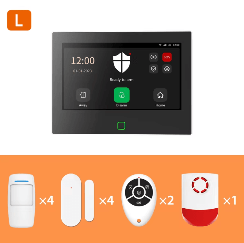 Smart Home Alarm System – 7 Inches Wireless Wi-Fi and 4G Security Protection Kit