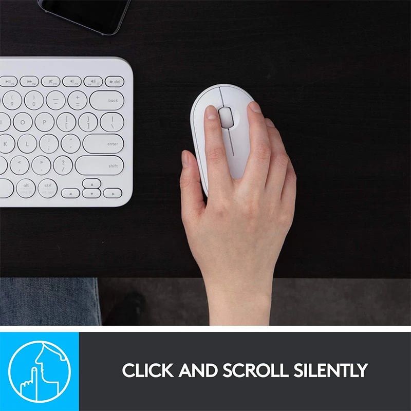 Wireless Bluetooth Mouse, Logitech Pebble M350 Laptop Tablet Mouse, Light and Thin Mute Office Mini Mous