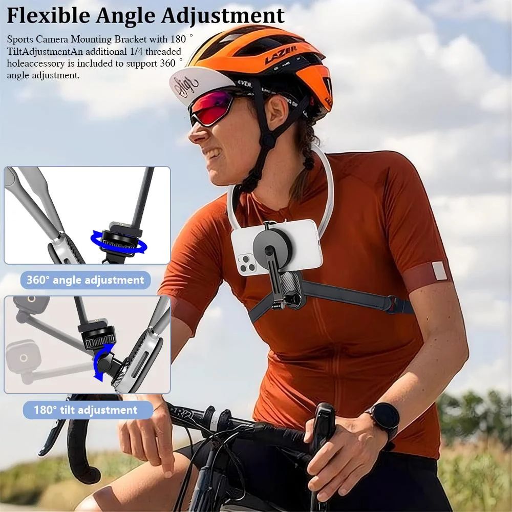 Magnetic Neck Phone Holder with Silicone Flex Mount for Hands-Free Recording