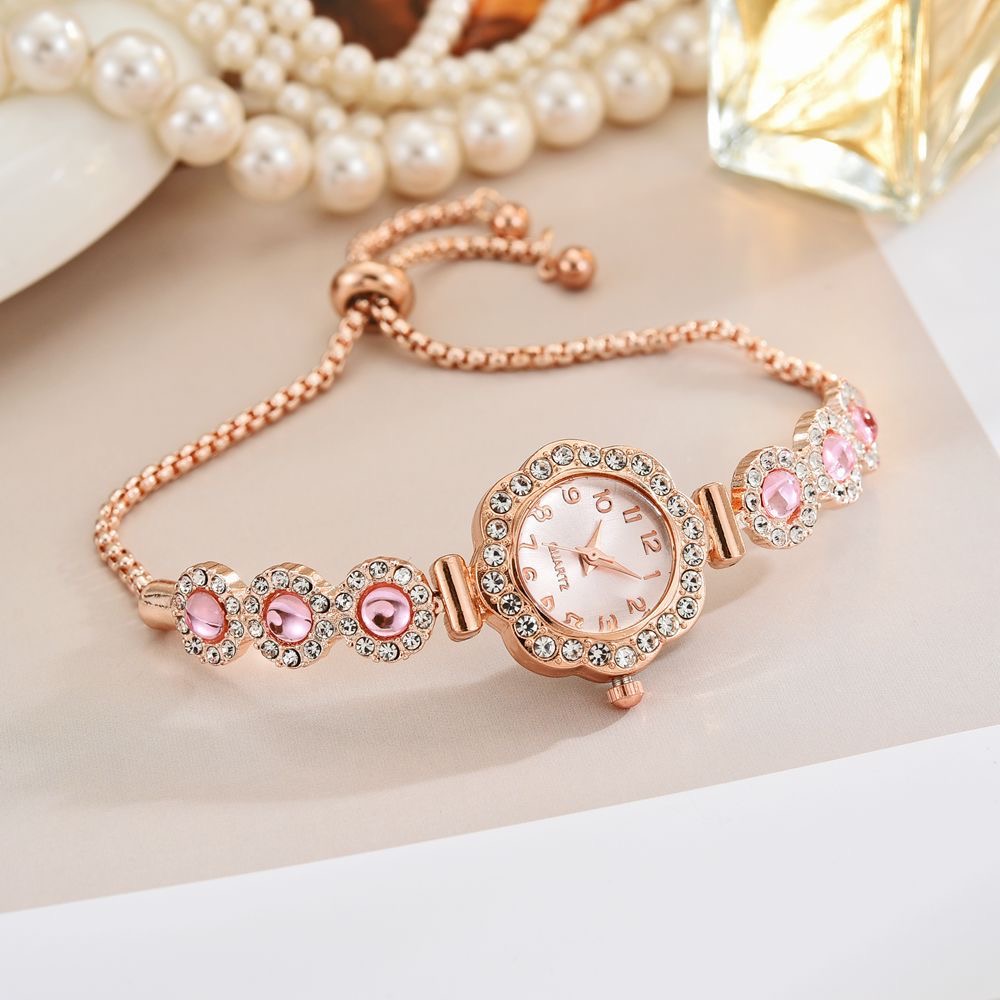 Fashion Ladies Quartz Wristwatch, Elegant Rhinestone Women Watches, Girls Bracelet Strap Gift Clock