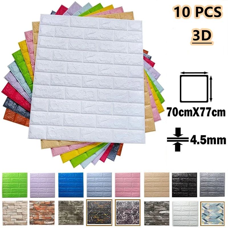 3D Brick Wall Sticker Set Self Adhesive Panels