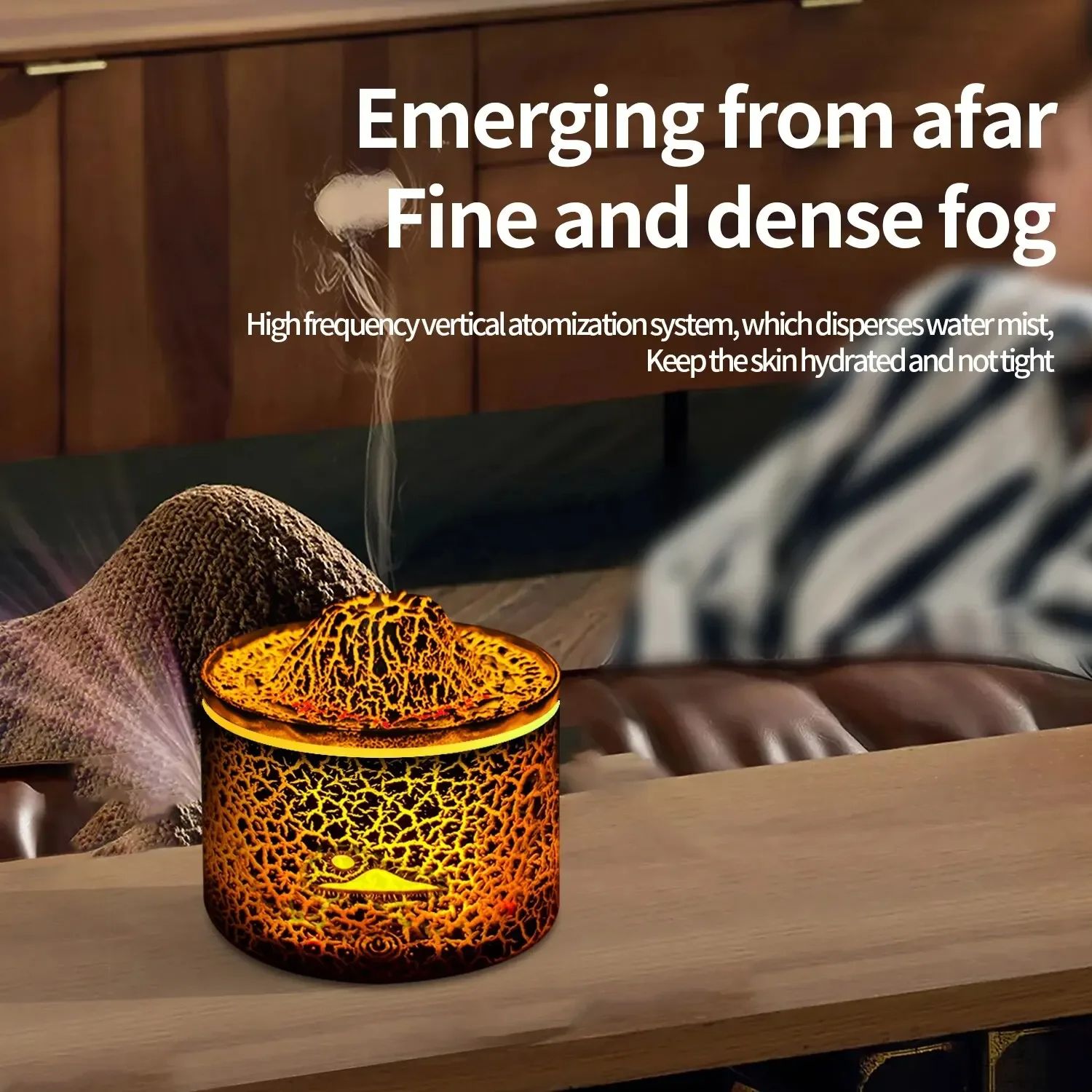 Plug-in Volcano Aromatic Diffuser, Cool Mist Essential Oil Diffuser with 3-Speed Timer for Home, Car & Office