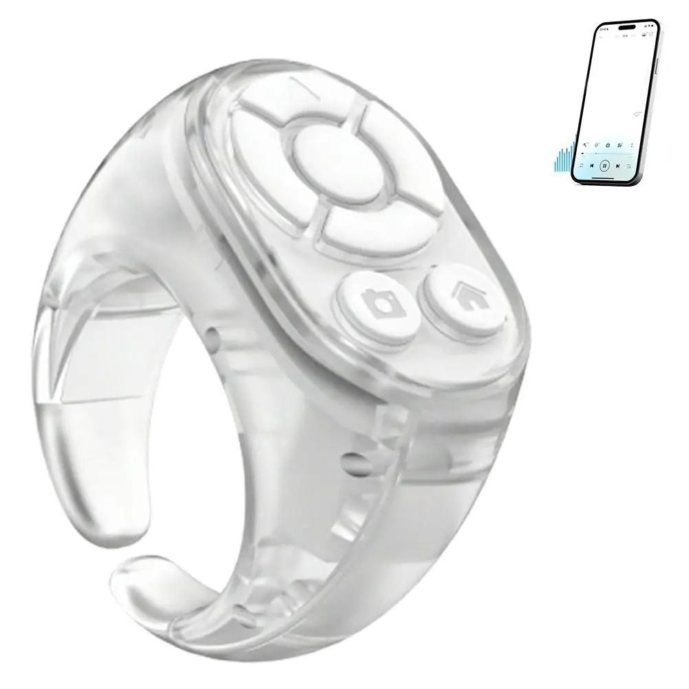 Smart Bluetooth Ring Remote for Selfies Video Scrolling and Page Turning