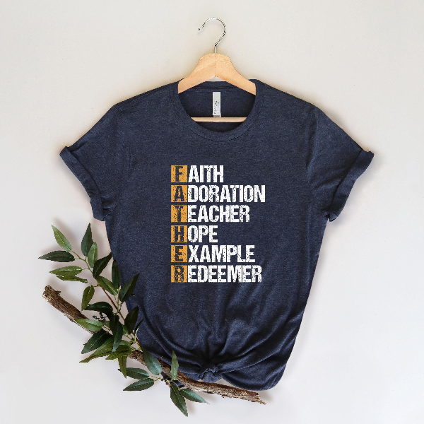 Faithful Father Shirt Christian Dad Faith Hope Redeemer Tee