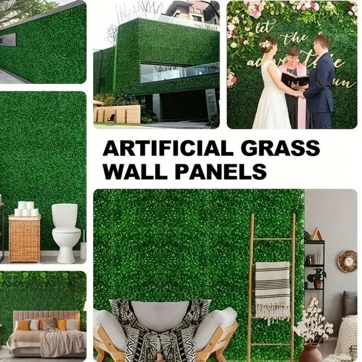 Premium 10-Piece Artificial Boxwood Grass Wall Panels & Greenery Backdrop Set