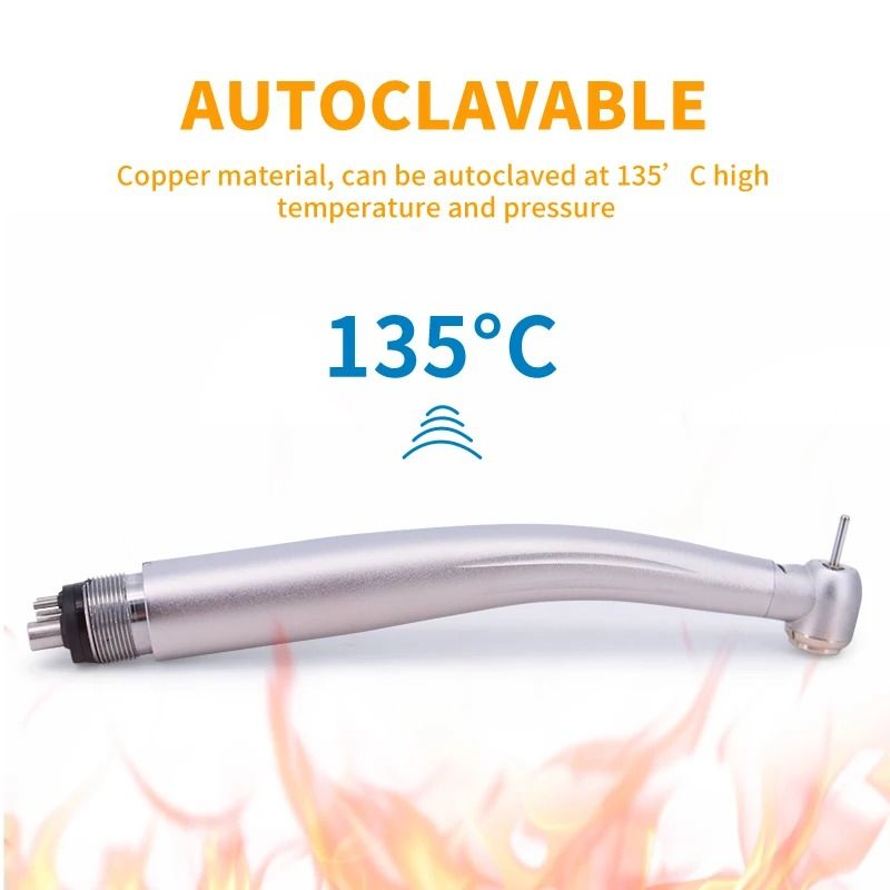 LED Dental High Speed Handpiece With Ceramic Bearing And Air Turbine Design