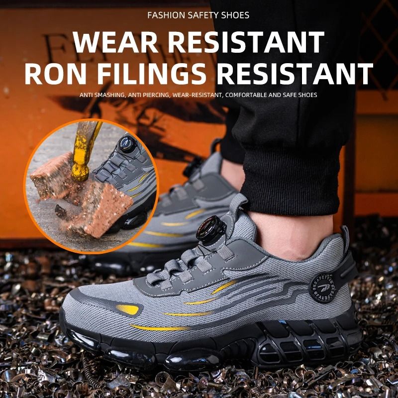 Breathable Lace Free Soft Sole Safety Shoes for Work