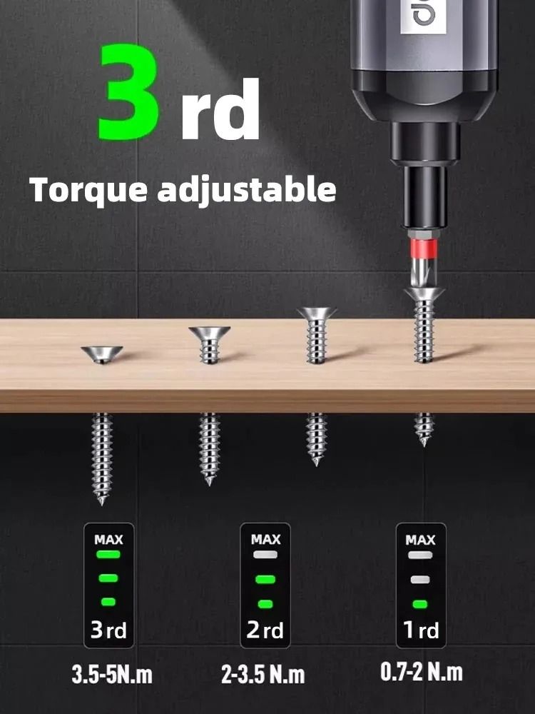 Deli 4V Mini Electric Screwdriver Set USB Rechargeable 2000mAh Power Tool