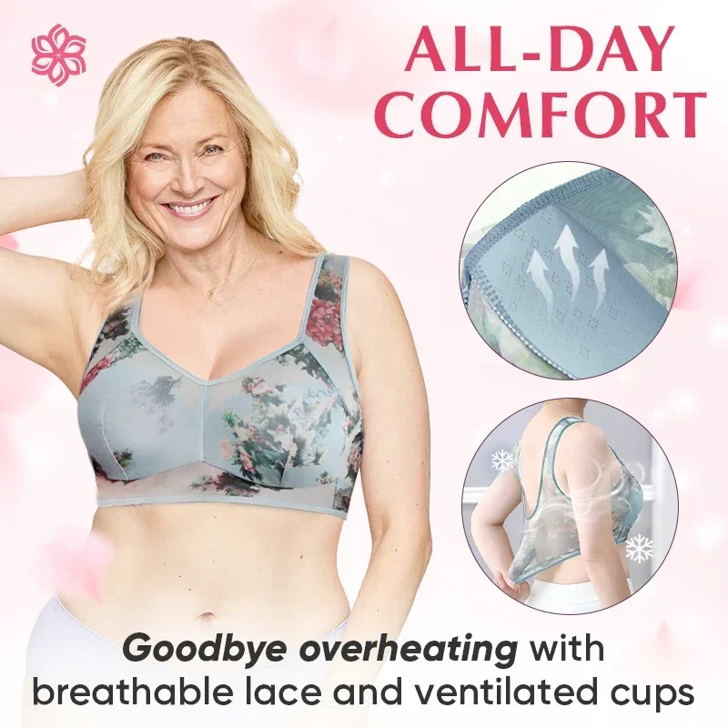 Women's Cooling Comfort Bra with Wire Free Support for Smooth All Day Wear