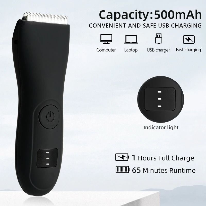 Mens Body Hair Trimmer with Groin and Bikini Shaver Attachment