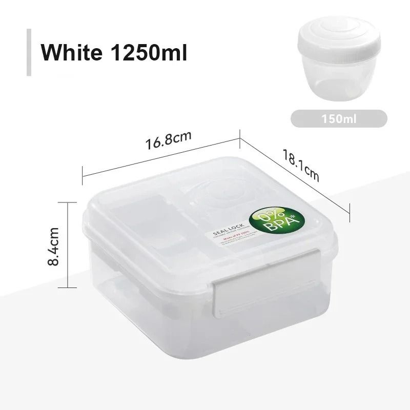 Double Layer Bento Lunch Box With Carry Handle