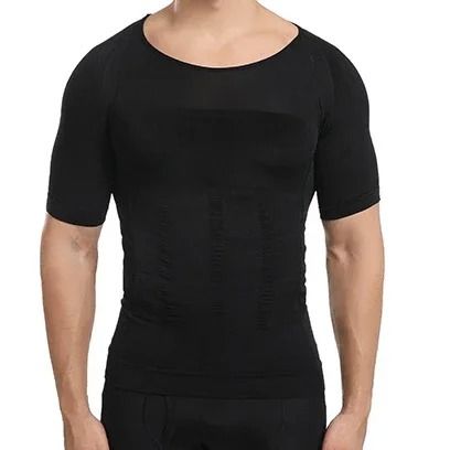 Men Slimming Compression Shirt Body Shaper Tummy Control Waist Cincher Undershirt
