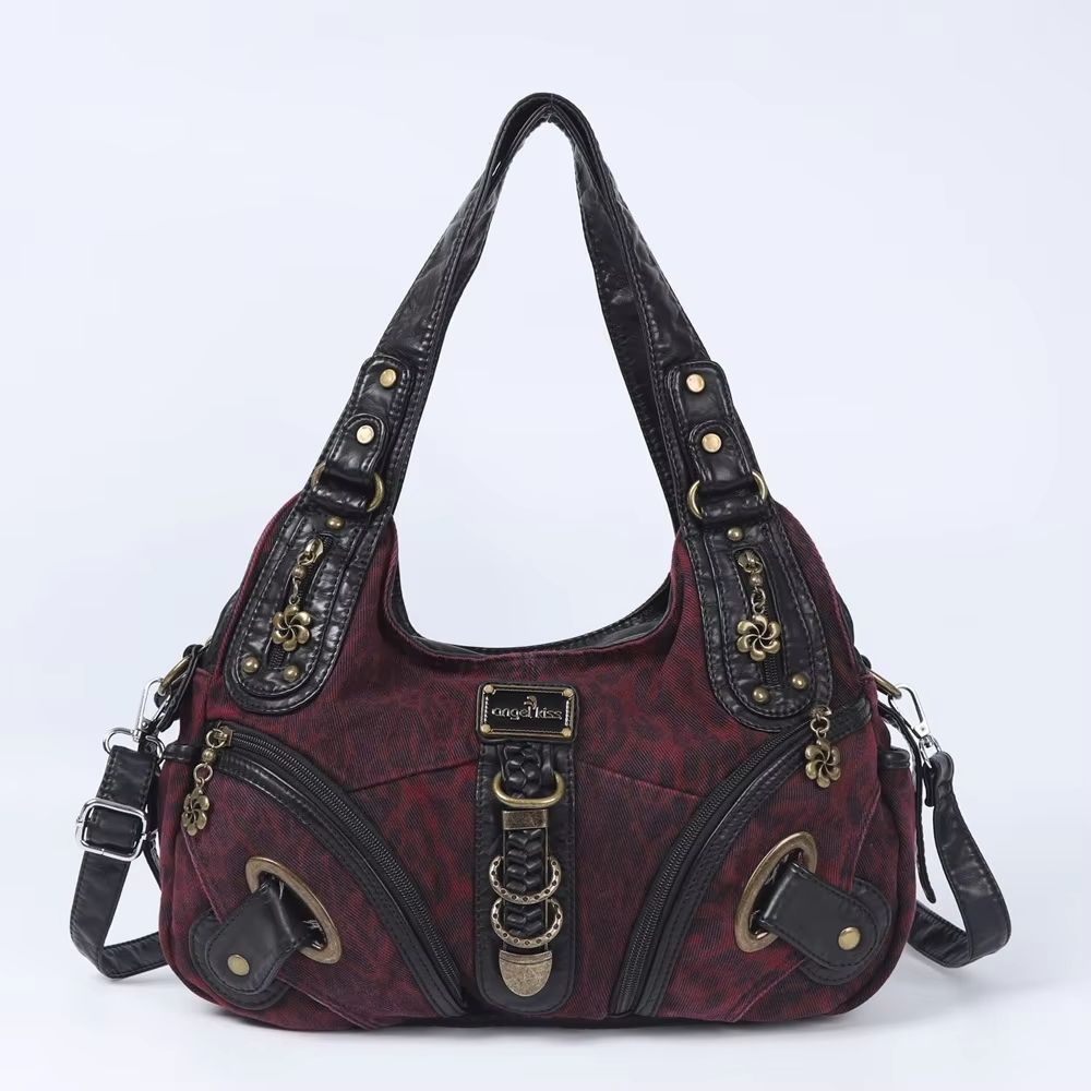 Angelkiss Leopard Print Women's Shoulder Bag Top-Handle Satchel Large Tote Purse