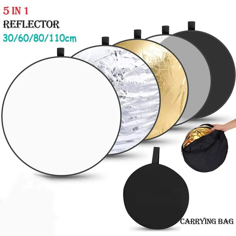 5-in-1 Professional Photography Reflector | High-Fidelity Light Diffuser Gallery for Studio & Location