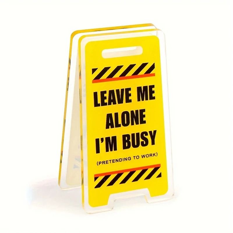 Mini Warning Board Acrylic Desk Sign Leave Me Alone Im Busy